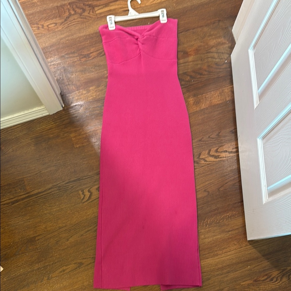 Elegant Pink Strapless Dress